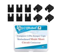 CQRobot Capuchons Cavalier Ouvert Connecteur Court-Circuit 2P 2,0 mm | Capuchons Cavalier Ouvert 2,0mm Pour Cartes Mères PC, PCB, Cartes DVD HDD, 200 Pièces Noires, Boîte Plastique PP