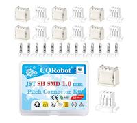 CQRobot JST SH SMD 1,0 mm Pas 3-Broches Electroniques Connecteurs IC Fiches Mâle, Prises Femelle Boîtier et T Forme Sertir Borne. 50 Ensembles/250 Pièces Assemblage de Câble Adaptateur Fil à Carte.