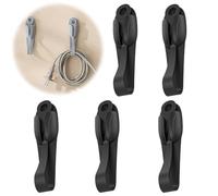 CQSVUJ Wall Mounted Punch-Free Adhesive Removable Cord Holder Organizer, Cord Bundlers Cable Holder Cord Organizer for Appliances, Appliance Cord Wrap, Home Appliance Cord Holder Stick on (Black*5)