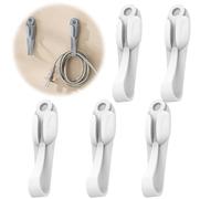 CQSVUJ Wall Mounted Punch-Free Adhesive Removable Cord Holder Organizer, Cord Bundlers Cable Holder Cord Organizer for Appliances, Appliance Cord Wrap, Home Appliance Cord Holder Stick on (White*5)