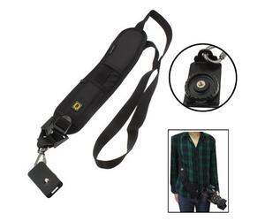 Cqu Safe & Fast Quick Sangle d'épaule pour appareil photo SLR/DSLR Noir