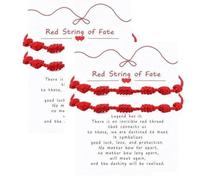 CQXSYTBN Bracelet Rouge Protection 7 Nœuds Lot de 4, Porte-Bonheur Ajustable pour Pâques et Carnaval, Bijou Spirituel Chance et Énergie Positive pour Femme, Homme et Enfant