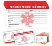 CQXSYTBN Lot de 10 Cartes d’Identification Médicale d’Urgence, Format Carte Bancaire pour Pâques et Carnaval, Alertes Allergies et Contacts Secours pour Voyage, Festival et Sorties Scolaires