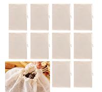 CQXSYTBN Lot de 10 sachets en coton, 20 x 30 cm, lavables réutilisables pour aliments, sachets en coton avec cordon de serrage pour fromage confiture yaourt