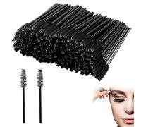 CQXSYTBN Lot de 100 Brosses à Cils Jetables Noires, Baguettes de Mascara et Sourcils pour Pâques et Carnaval, Goupillons de Maquillage Hygiéniques pour Festival et Retouche Spectacle