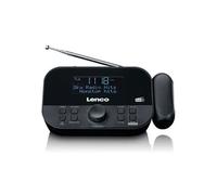 Lenco Réveil à Projection CR-615 Dab+ - Radio numérique avec Dab+ et PLL FM - 30 Stations mémorisables - Deux Heures de réveil - Projecteur à 180 degrés - Connexion 3,5 mm - Noir