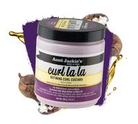 Cr me coiffante pour cheveux Aunt Jackie's Curl Custard 510 g - Pour cheveux naturels, boucles, spirales et ondulations, enrichie au beurre de ka