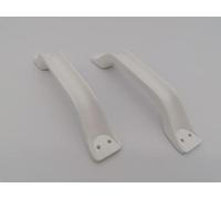 CR-MOESANCO® Lot de 2 poignées ultra résistantes pour portes ou pour manœuvrer des caravanes, des bateaux ou des remorques, couleur blanche, avec quatre trous pour fixer.