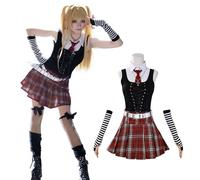 CR ROLECOS Misa Costume de cosplay Anime Death Note Cosplay Misa JK Robe plissée, corset gothique, pour carnaval, Halloween