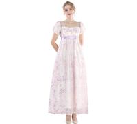 CR ROLECOS Regency Dress Jane Austen Robe victorienne pour fête du thé Blanc, XL