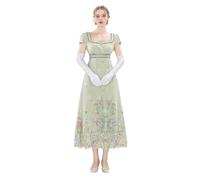 CR ROLECOS Robe de bal victorienne Regency pour femme - Taille empire du 17ème siècle - Robe de soirée avec gants - XXL