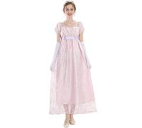CR ROLECOS Robe Regency Jane Austen Robes de Thé de Style Victorien Blanc, S