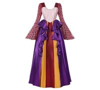 CR ROLECOS Sarah Sanderson Costume de cosplay pour femme - Sorcière folle - Sarah Sanderson - Robe d'Halloween - Sorcière - Cosplay - Rose - Taille L