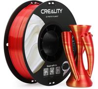 CR-Silk PLA Filament 1.75mm, 1KG Bobine Filament PLA en Texture Brillante Soyeuse & Toucher Lisse Délicat, Précision Dimensionnelle +/-0.02 mm, Compatible avec Imprimante 3D (Rouge doré)