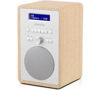 Cr2+Radio Numérique Dab/Dab+/Fm,Boîte En Bois,Double Alarme Et Horloge,Veille/Répétition,20 Stations Préréglées,Casque De Musique,Adaptateur Secteur ¿ Weiße Eiche Finition Chêne