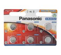 CR2032 Panasonic pile lithium en set économique de 6, IEC CR 2032, stockable jusqu'à 10 ans