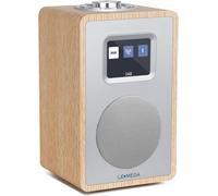 Cr4+ Radio Numérique Portable Dab/Dab+,Bluetooth 5.3,Radio Fm De Cuisine/De Chevet,Meuble En Bois,Double Alarme,Réveil,40 Présélections,Écran Couleur,Alimentation Secteur Et Piles,Chêne Blanc