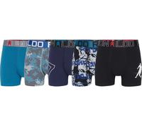 CR7 Boxers Garçons, Lot de 5 - Motifs Cristiano Ronaldo, Trunks, Coton Stretch, Taille Logo Noir/Bleu/Turquoise 104/110