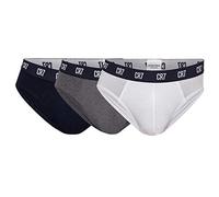 CR7 Cristiano Ronaldo Basic Caleçon pour Hommes Coton 3 Pack, Noir, Gris, Blanc, XL