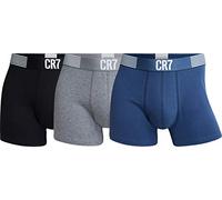 CR7 Cristiano Ronaldo Basic Caleçon pour Hommes Coton 3 Pack, Noir, Gris, Bleu, XL