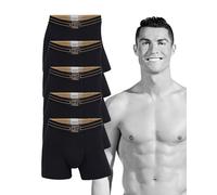 CR7 Cristiano Ronaldo Caleçon pour Hommes 5 Pack, Noir, M
