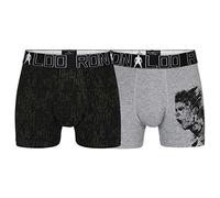 CR7 Cristiano Ronaldo CR7 Boys Cotton Fashion Trunks Two Pack Maillot, Gris/imprimé Noir, 10 Ans Fille