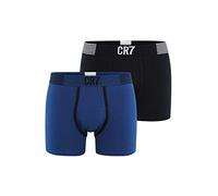CR7 Cristiano Ronaldo - Fashion - Boxer rétro pour homme - Lot de 2 - Bleu/noir - Taille XL, bleu/noir, X-Large