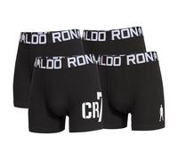 CR7 Garçons Boxer, 4er Paquet - Caleçons, Coton Stretch, Logo Ceinture Noir 1