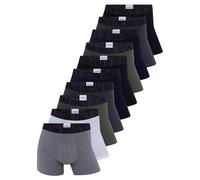 CR7 Lot de 10 boxers pour homme - En coton stretch - Ceinture avec logo, Noir/bleu/gris, XXL