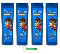 CR7 Men Lot de 4 shampooings transparents pour tous les types de cheveux et de cuir chevelu 225 ml + porte-clés Beni Culinari