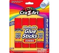 Cra-Z-art Lot de 4 bâtons de colle lavables Jumbo