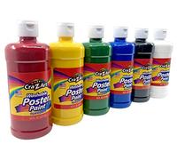 Cra-Z-Art Lot de 6 peintures lavables pour affiches, couleurs assorties, 473 ml par flacon