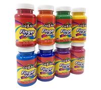 Cra-Z-Art Lot de 8 peintures à doigts lavables pour enfants, couleurs assorties, 118 ml par flacon