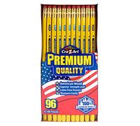 Cra-Z-Art Lot de 96 crayons HB jaunes non taillés dans une boîte en bois