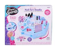 CRA-Z-ART Shimmer N Sparkle Studio de nail art tout-en-un avec plateau tournant à 360° et compartiments de rangement inclus Vernis à ongles autocollants