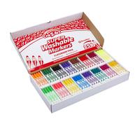 CRA-Z-Art Washable Broadline Markers Bulk Class Pack 256CT 16 Couleurs assorties Retour a l'ecole Liste de fournitures essentielles Pack de vrac