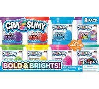 CRA-Z-Slimy Bold & Brite Lot de 8 slimes préfabriqués, extensibles et colorés, à partir de 6 ans