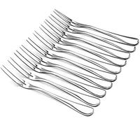 Crab Lot de 10 fourchettes à Escargot en Acier Inoxydable à 2 Prong, fourchettes à Salade portatives pour Cocktail, Salade de Fruits pour Les fêtes, 10, 5"