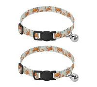 Crab Lot de 2 colliers à clochettes pour petit chien Beige