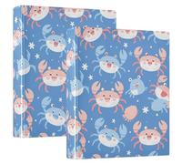 Crab Lot de 200 classeurs à anneaux ronds avec poches Bleu marine 3,8 cm 200 feuilles