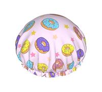 Crab Star Seagrass Bonnet de douche imperméable de luxe Bonnets de douche pour femme Réutilisable Bonnet de bain Mode Chapeau de douche avec élastique Facile à porter Convient aux cheveux longs et b