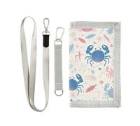 Crab Summer Portefeuille à deux volets pour homme avec cordon, crabe été couleur pastel, 1 size, Tendance