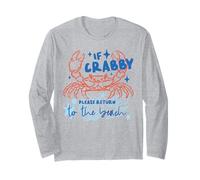 Crabby Return to The Beach Funny Ocean Crabe Saying Beach Fun Manche Longue
