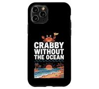 Crabby Without The Ocean Funny Beach Vacation Crab Coque pour iPhone 11 Pro