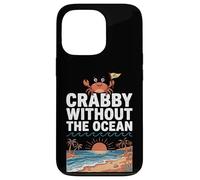 Crabby Without The Ocean Funny Beach Vacation Crab Coque pour iPhone 13 Pro