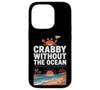 Crabby Without The Ocean Funny Beach Vacation Crab Coque pour iPhone 14 Pro