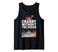 Crabby Without The Ocean Funny Beach Vacation Crab Débardeur