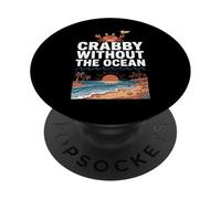 Crabby Without The Ocean Funny Beach Vacation Crab PopSockets PopGrip Adhésif
