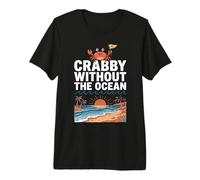 Crabby Without The Ocean Funny Beach Vacation Crab T-Shirt Haut de Gamme