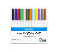 Crabcut Stylos à pointe fine compatibles avec Cricut Maker 3, Maker 4, Explore 4, Air 2, 12 couleurs, stylos d'écriture à pointe 0,4 pour loisirs créatifs